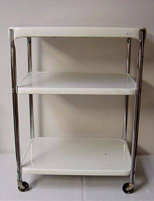 Vintage metal cart - white and silver - RETRO CHIC! 1