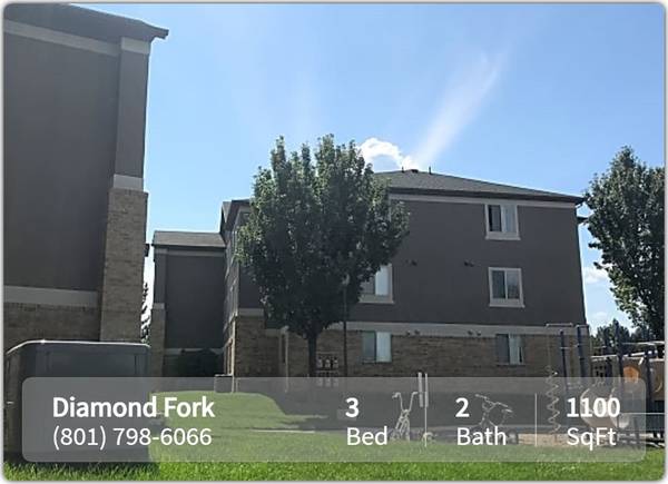 $1,549 / 3br - 1100ft2 - Don't wait! This spacious 3 bed, 2 bath will go fast! 1100 Sq Ft! (Spanish Fork - Adventure Heights All-Abilities Park)64037391619331122