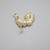 14K Yellow Gold Rooster Charm with Clear Stones 3 thumbnail