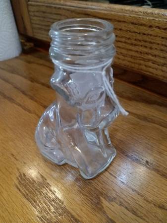 sitting dog shaped glass candy jar 1