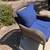 Pair of Outdoor Rattan Chairs with Blue Cushions, Handwoven, All-Weather for Por 4 thumbnail