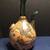 Vintage wine decanter green glass w/ spout, ice pocket & leather map 4 thumbnail