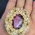 Vintage Signed Germany Pink Porphyry Glass Brooch, Rhinestone and Pink Givre Gla 7 thumbnail