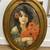 Antique Girl with Poppies Art Print in Bubble Glass Frame 1 thumbnail