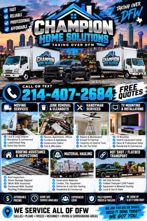SAME DAY MOVERS - QAULITY + EFFECIENT (2 MEN + TRUCK READY) 1
