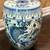 Pair of blue white koi fish motif garden stool decoration pedestal set 1 thumbnail