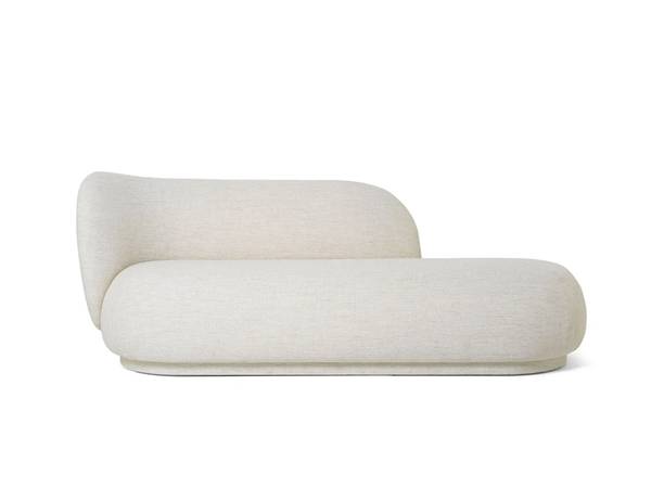 Modern White Chaise Lounge - Rico Divan Boucle 1