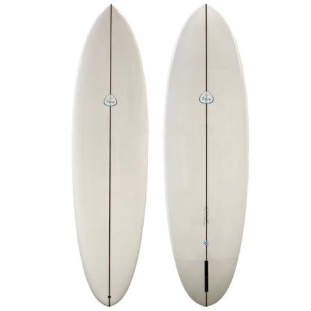 7'0" Tootgundy Surfboards - New Longboard Surfboard - Clear Gloss Poli 1