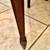 Antique Mahogany Blue Taupe Stripe Bench 7 thumbnail
