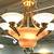 Beautiful Art Deco Style Bronze and Alabaster Chandelier 3 thumbnail