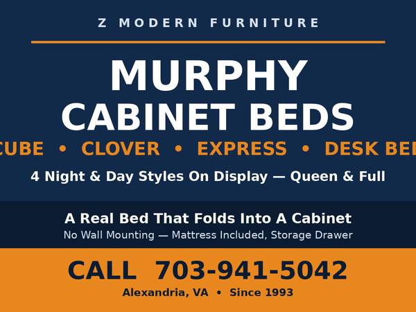 Murphy Cabinet Beds — Cube, Clover, Express & Desk Bed | Night & Day F 1