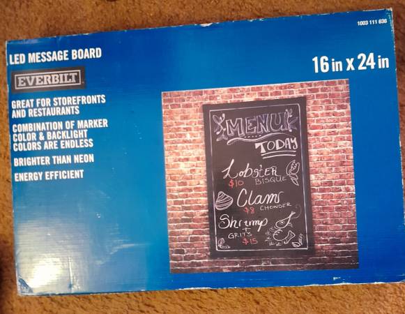 NEW Everbilt LED Message Board - Store Bar Restaurant Sign 1