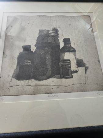 Rare Hank Virgona Etching Six Bottles 1