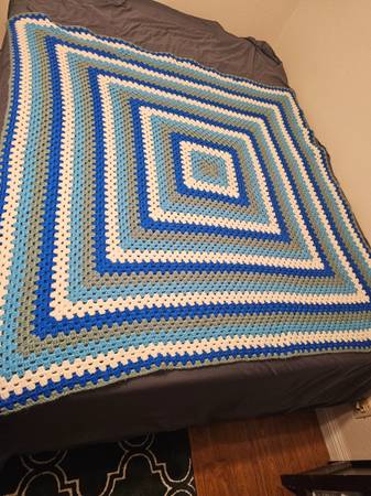 New Crochet blanket 60" x 60" 1