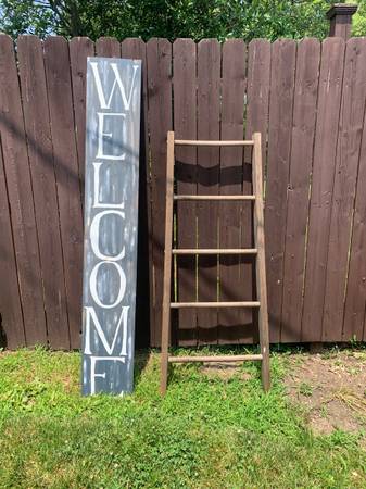 Welcome sign/barn ladder your choice $20 each 1