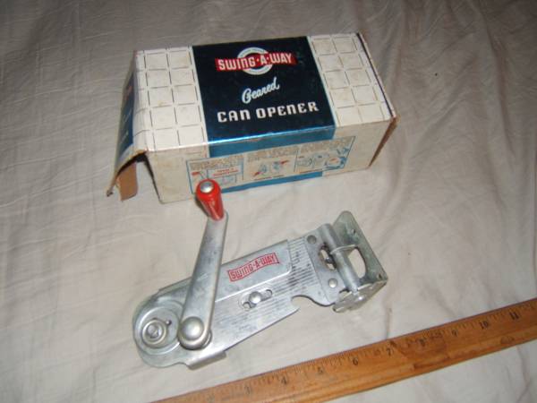 original swing a way geared can opener # 507 cadminum 1