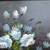 White Flowers Artwork on Gold Gilt Frame, Signed 5 thumbnail