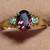 Vintage Natural Red Oval Tourmaline w/Diamonds 14K Gold Ring 2 thumbnail