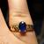 Vintage Natural Oval Sapphire in 14K Gold Ribbed Step Ring Mounting 5 thumbnail