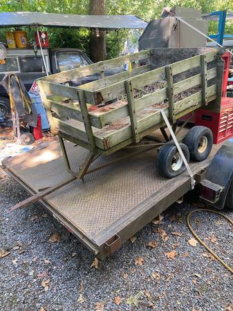 Vintage Garden Tractor Cart Tandem Axle Trailer 1