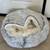 New 24” Soft Cat Bed Gray Round Warm Plush Fur Hooded Cover Small Dog 1 thumbnail
