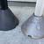 Rare pair early steel Koch + Lowy torchiere floor lamps post modern in 11 thumbnail