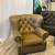 Restoration Hardware Churchhill Light Brown Leather Tufted Chair 8 thumbnail