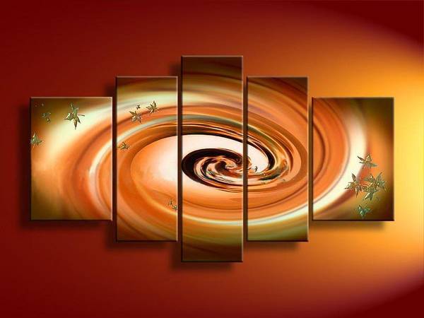 SPIRAL STORM DESIGN OIL PAINTING - HANDMADE AND FRAMED 1