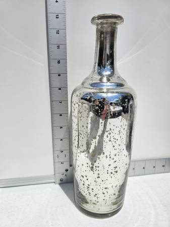MERCURY GLASS TALL BOTTLE - 75% OFF! 1