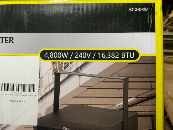 16,000btu Garage/shop heater