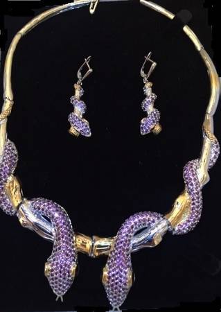 SILVER Necklace, Earrings COBRA. 1