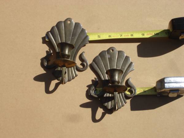 PAIR OF SOLID BRASS CANDLE HOLDERS 1
