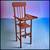 Circa 1930 American Primitive Red Painted Wooden Doll High Chair 1 thumbnail