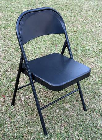Single Black Metal Folding Chair 1