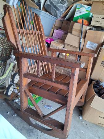 Oversized solid wood rocking chair 1