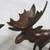 Brutalist Style Primitive Metal Art Deer & Moose Figures Rustic Brown 4 thumbnail