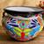 Huge Blue Orange Pottery Talavera Mexican Ceramic Planter 16” x 17” – Neve 1 thumbnail