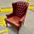 Tufted leather wingback chair VG cond vintage USA made 2 thumbnail