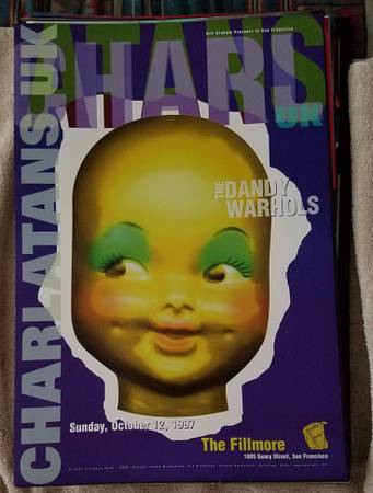 Charlatans UK, Dandy Warhols Concert Poster 1997 F-296 Fillmore 1