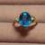 Vintage Natural London Blue Topaz and Diamond 14K Gold Ring 16 thumbnail