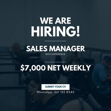 Hiring Call Center Sales Manager 1