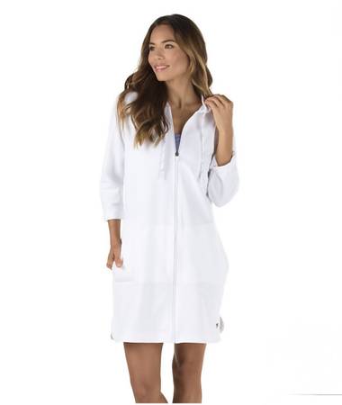 New! Speedo Women's Aquatic Fitness Robe White, Size M 1