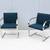 Mies van der Rohe Brno Flat Bar Chairs Blue Fabric by Gordon, a Pair 2 thumbnail