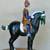 Large 19" Chinese rider on a Tang style horse Sancai glaze sculpture 3 thumbnail