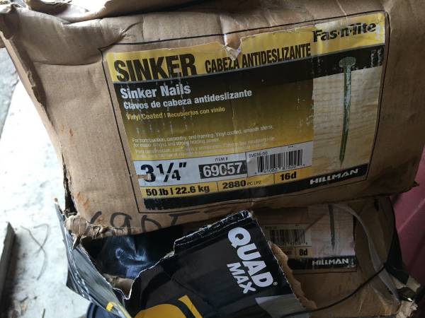 Nails 3 boxes 50 pounds each 1