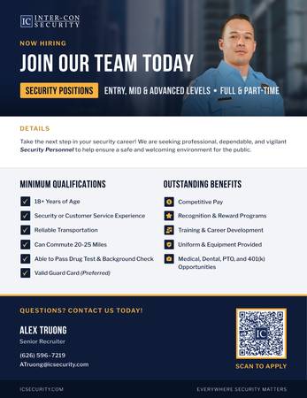 InterCon security, now hiring Airport Security officers! 1