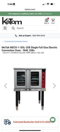 Used Electric Commercial Oven — $1,500 in Beaumont / Port Arthur