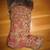 Handcrafted Xmas Stocking, Wine & Gold Fabric, Upcycled Fur, Snowman!! 2 thumbnail