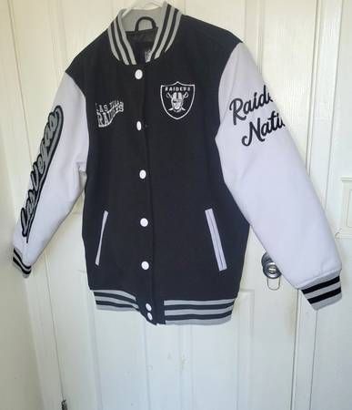 LAS VEGAS RAIDERS NFL TEAM APPAREL VARSITY JACKET LIKE NEW SMALL 1