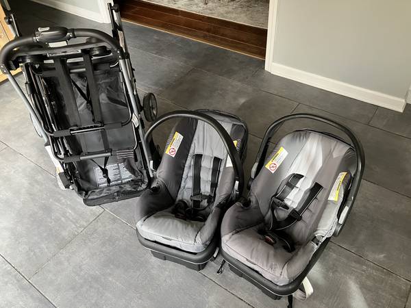 Double Stroller Frame with Car Seats (together or individually) 1